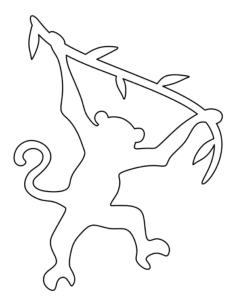Swinging Monkey Tracing Worksheets Pdf, Free Vectors File